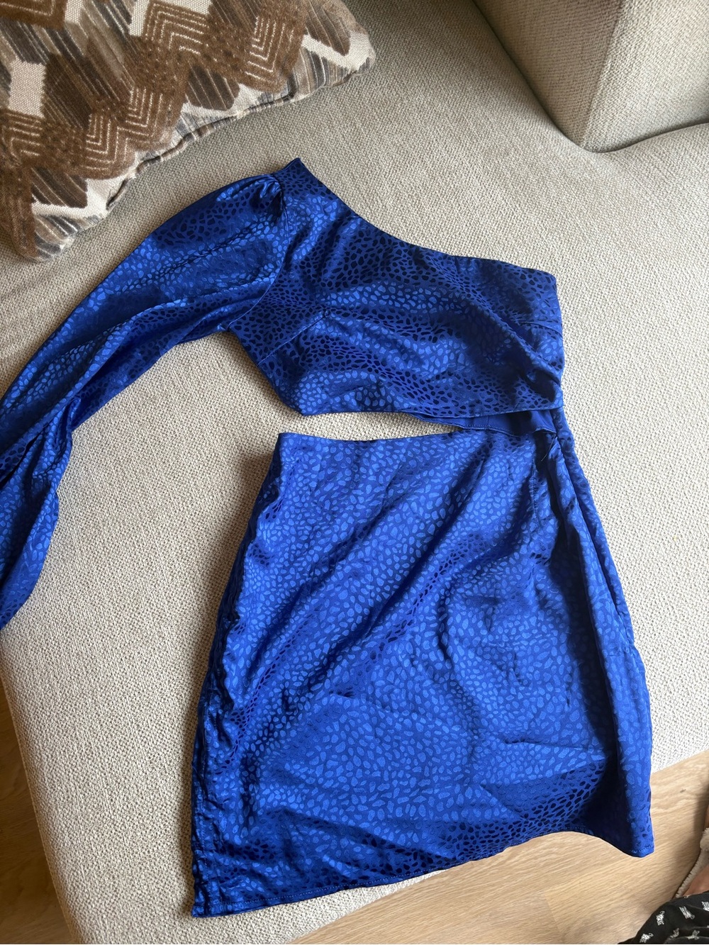 Runaway the Label Royal Blue Patterned Dress